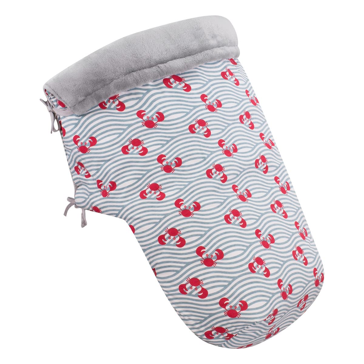 JYOKO Kids Saco Cubrepiés de Invierno Compatible con Portabebés, Sillas de Coche y Cochecitos de Paseo | Polar Teddy Extra Suave | Hecho en España (Crabby, 80 Cm)
