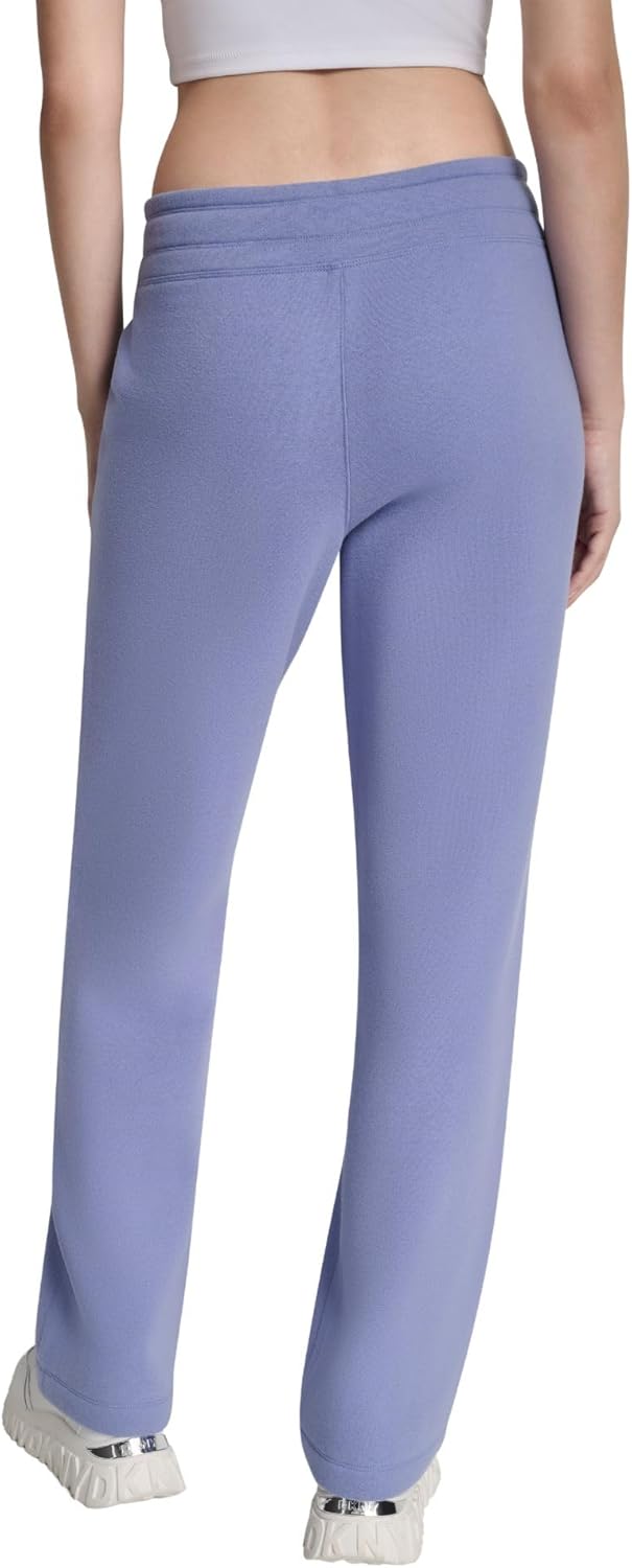 DKNY Womens Metallic Bubble Logo Wide Leg Fleece Sweatpants with Pockets - Image 4