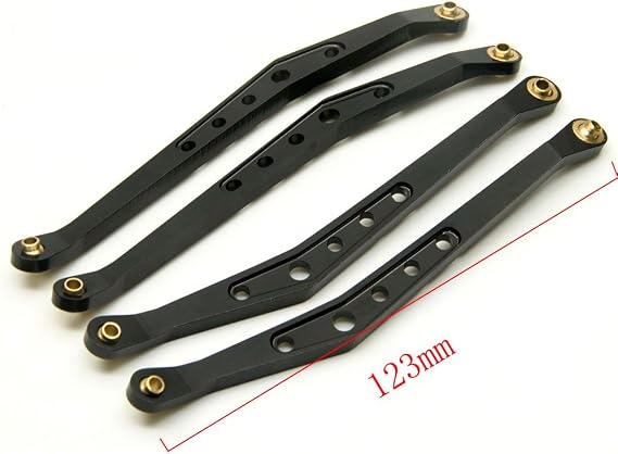 8 Pcs Aluminum Linkage Rod Arm Set/Upper and Lower Suspension Links Set of 8 for 1/10 Axial Wraith 90018 RC Truck (Black, Type A)