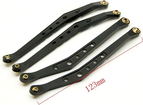 8 Pcs Aluminum Linkage Rod Arm Set/Upper and Lower Suspension Links Set of 8 for 1/10 Axial Wraith 90018 RC Truck (Black, Type A)