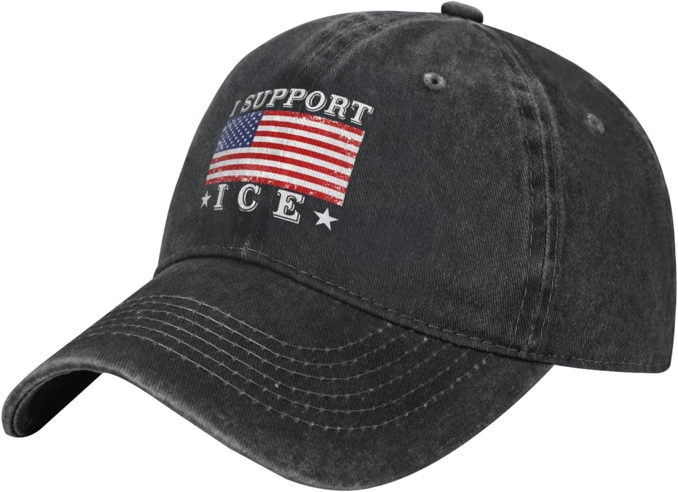 I Support Ice Hats I Stand with Ice Deport Illegals Retro Cotton Cap - Image 2