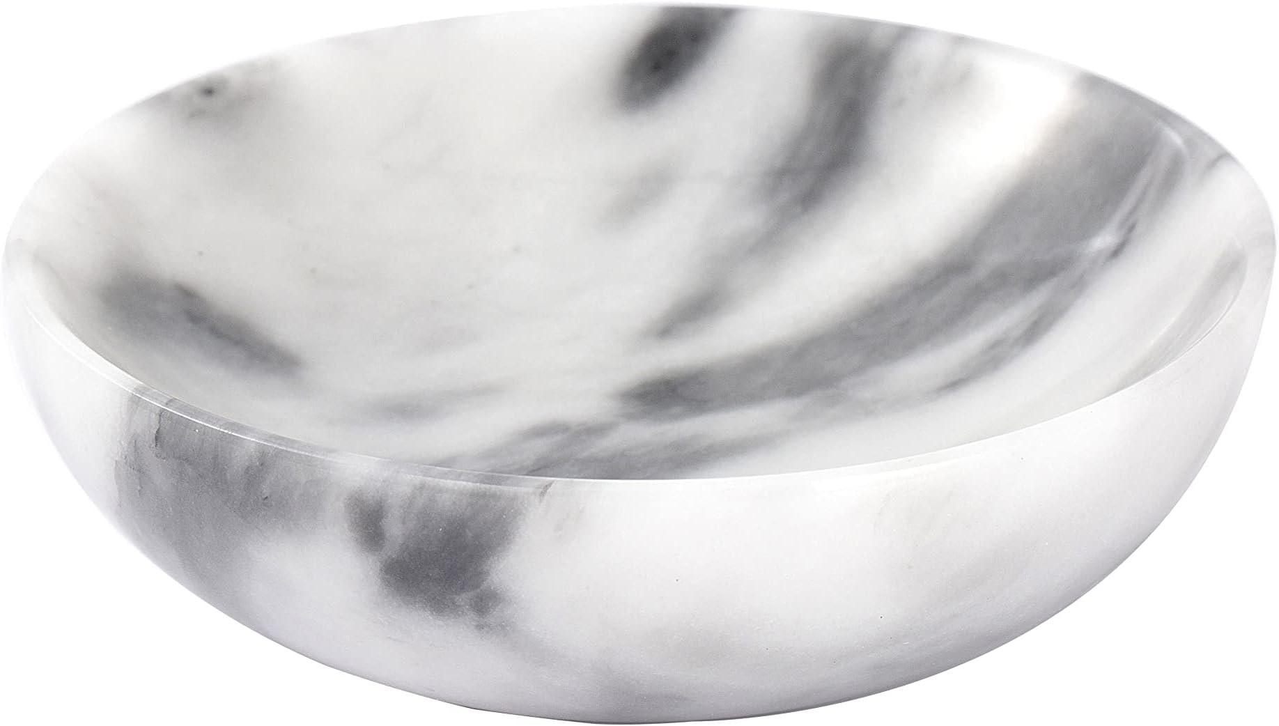 4.72 Inch Mini Decorative Bowls, Natural Small Marble Decorative Bowls for Home Decor, Key Bowl, Coffee Tables Centerpiece, Soap Serving Bowl, Incense Burner, Smudge Bowl