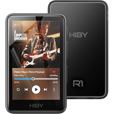 HiBy R1 HiFi MP3 Player with Bluetooth 5.1 Tidal Qobuz DSD 256 Native Lossless Music Player with Touchscreen/Hi Res Audio Certified/MSEB Tuning/2TB Expanded Memory