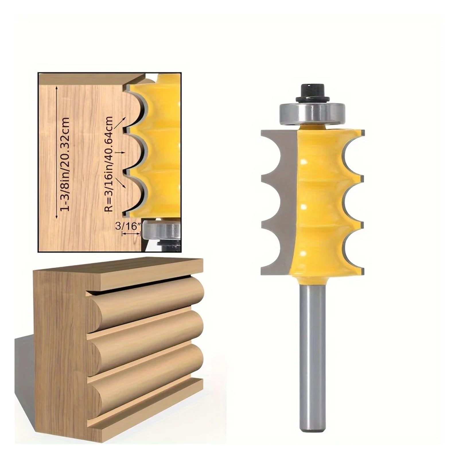 Punta for fresa con finitura a tripla perlina ‌1 pezzo gambo da 1/4"