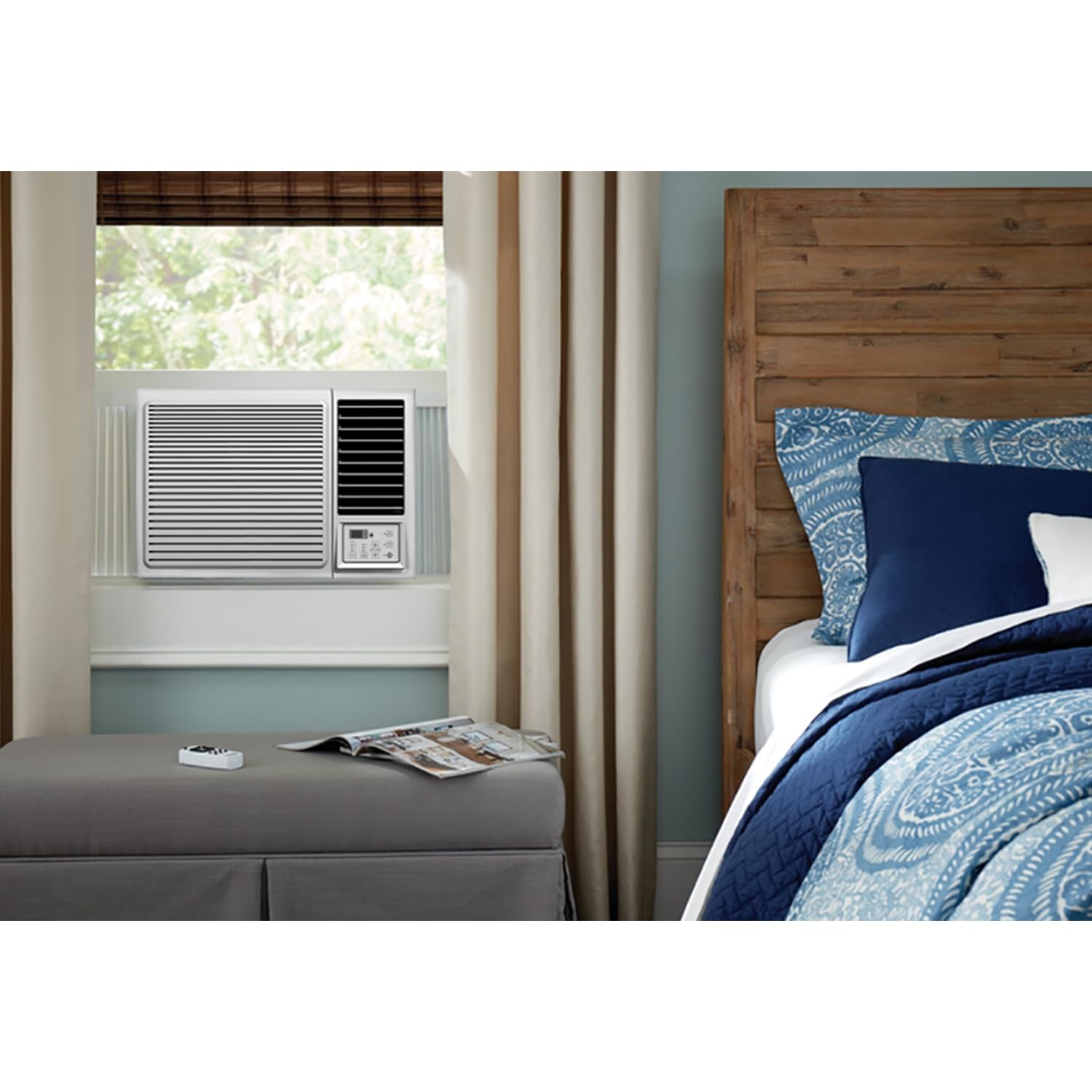 Climatizador monobloque para empotrar con ventana, 12000 BTU, eficiencia energética A/A, aire acondicionado para ventanas de bajo consumo con mando a distancia, ACW7-12