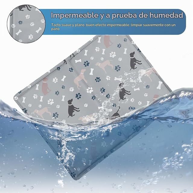 Foto 4 de 7 de Manta Fria Refrescante para Perros y Gatos con Gel No Tóxico, Cama Refrigerante 65*50cm Duradera para Mascotas