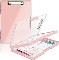 Vista 13 de SFLHHDM Portapapeles con almacenamiento, tableros de clip resistentes de 8.5 x 11 pulgadas con 2 fundas de almacenamiento, portapapeles de Azul