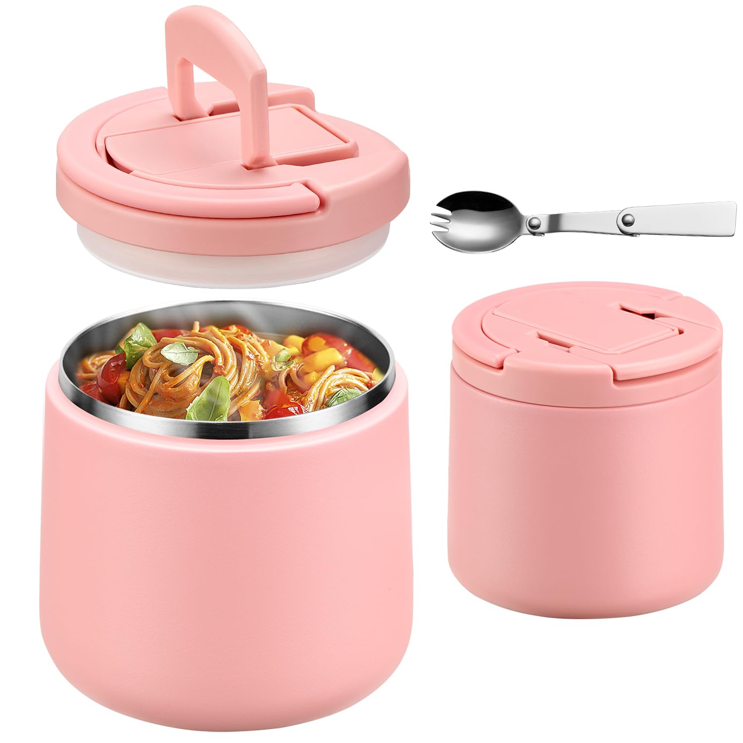 Amazon.com: 20oz Insulated Vacuum Food Jar with Buckle Lid,Soup