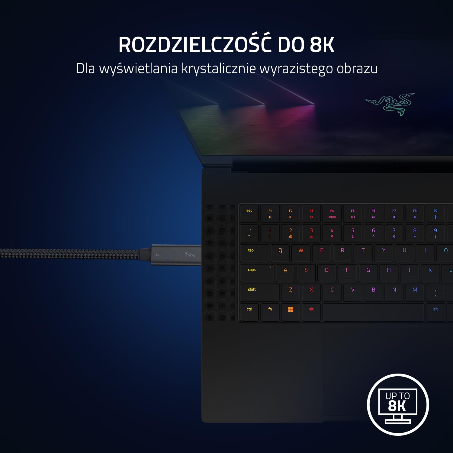 Razer Kabel Thunderbolt 4 (2,0 m) 40 Gb/s 8K Czarny