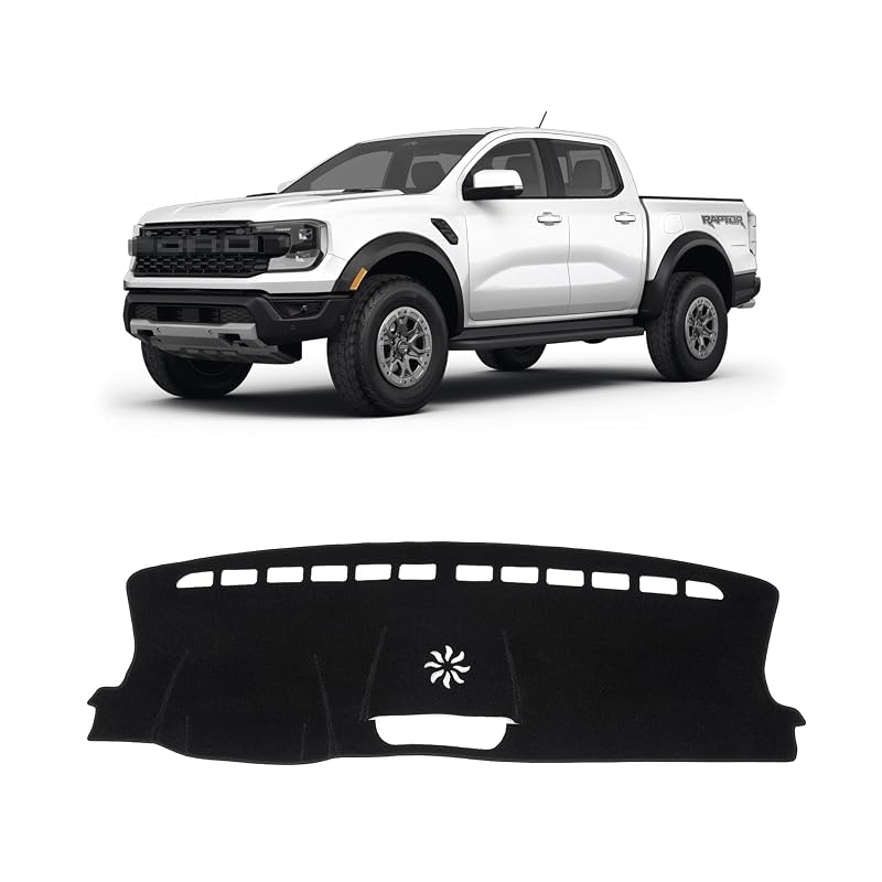 Capa para Painel KUST para Ford Ranger 2024–2026 XL, XLT e Lariat, Poliéster com Base Antiderrapante, Preta