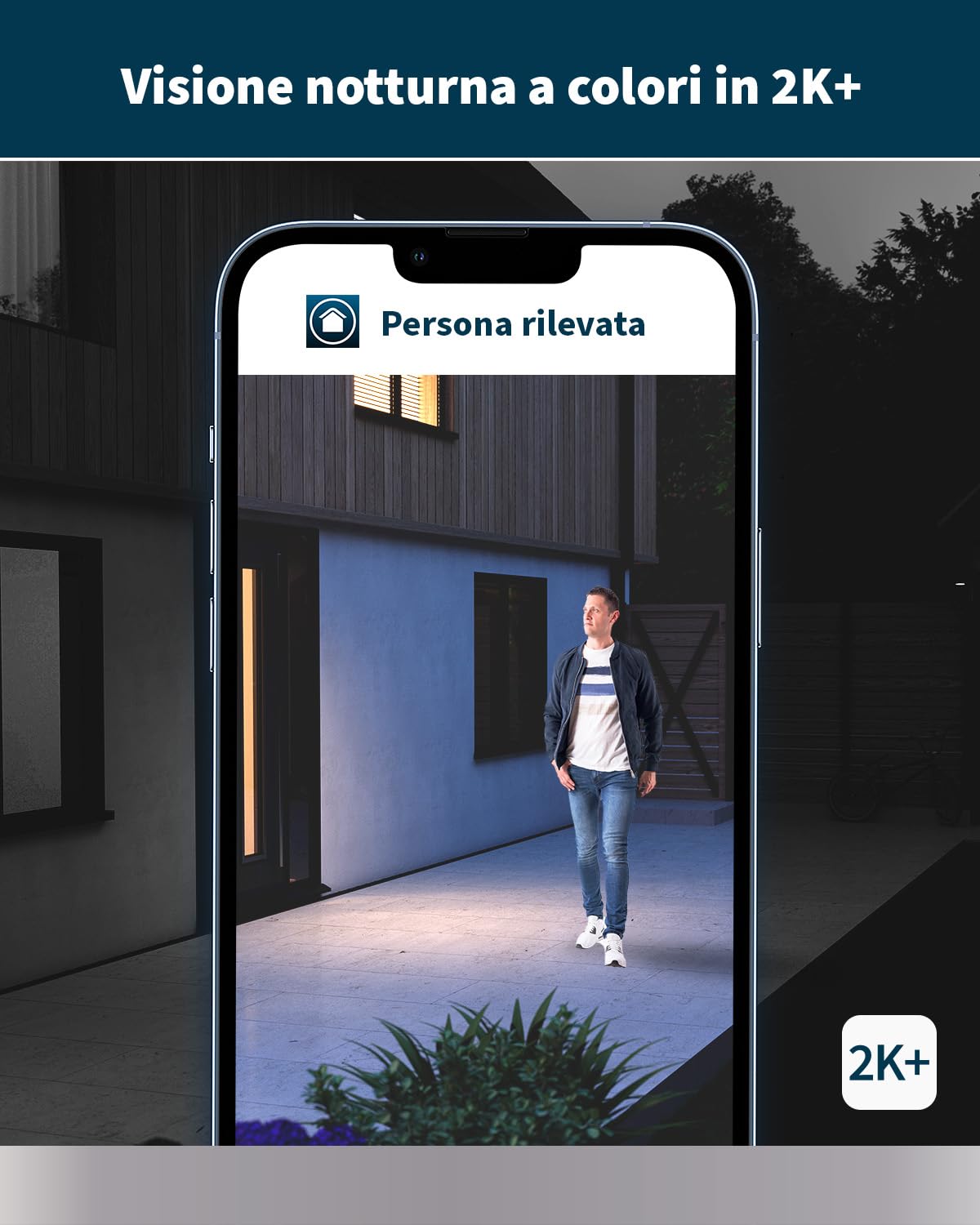 Arlo Pro 5 Telecamera WiFi Esterno Senza Fili, Telecamera WiFi Interno, 2K HDR, Sirena Allarme Casa, Sensore Di Movimento, Visione Notturna Colori, Prova Inclusa Secure, 2 Telecamere, Bianche
