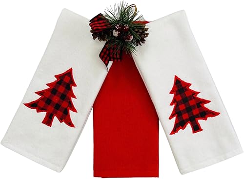 Vista 178 de Serafina Home Toallas de cocina navideñas navideñas: dos muñecos de nieve Be Jolly espiga y un muñeco de nieve bailarín, 3 piezas, tejido plano 100%