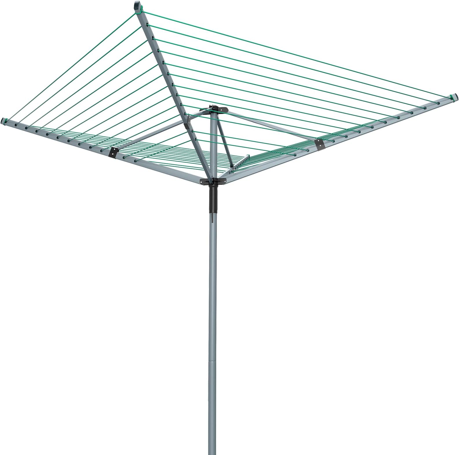 Innotic 4 Arm 50 m Rotary Washing Line Airer, Heavy Duty Drying Rack with Ground Spike, Folding Steel Clothes Dryer for Outdoor Garden