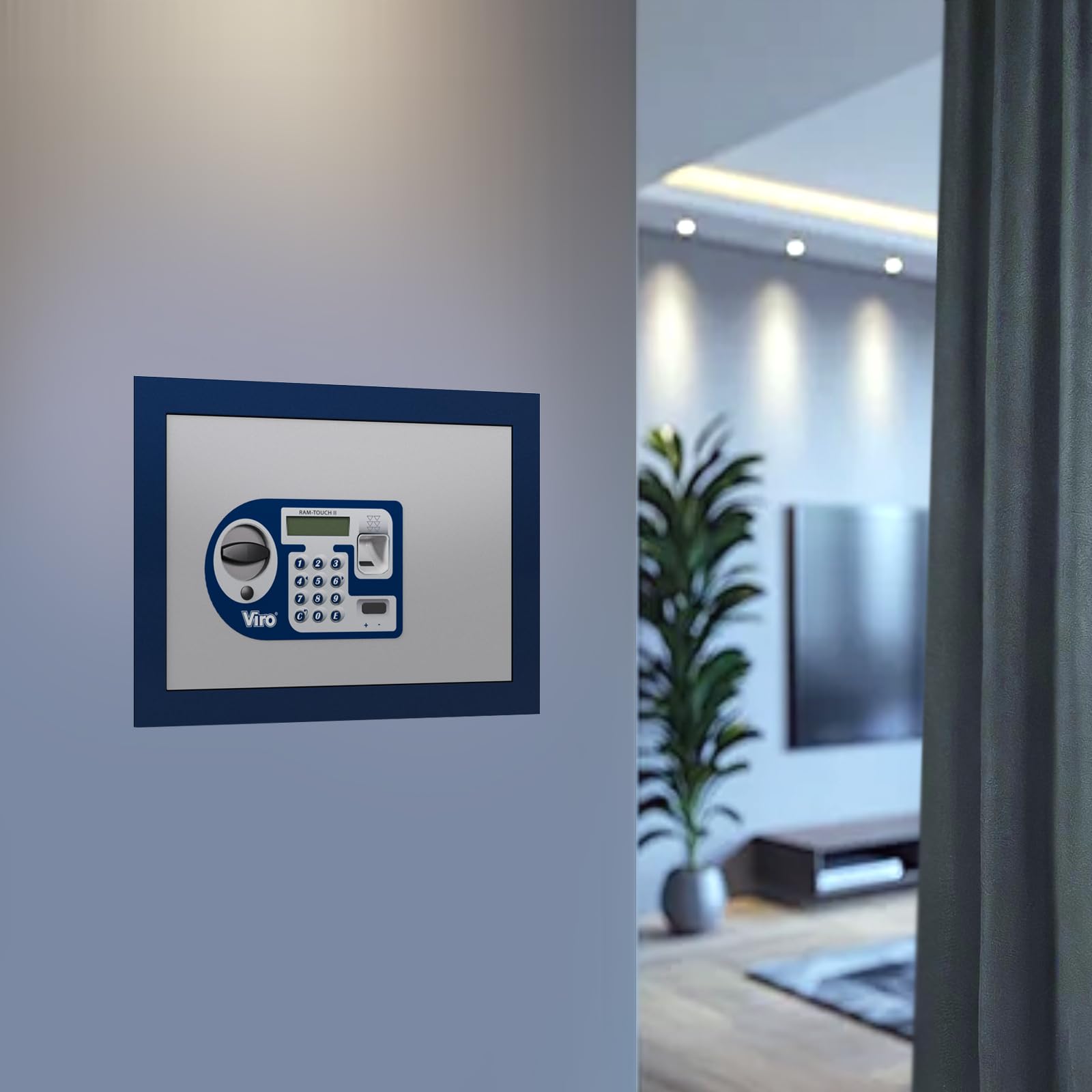 Viro - Ram-Touch 2, Cassaforte a Muro con Impronta Digitale, 350x230x205 mm