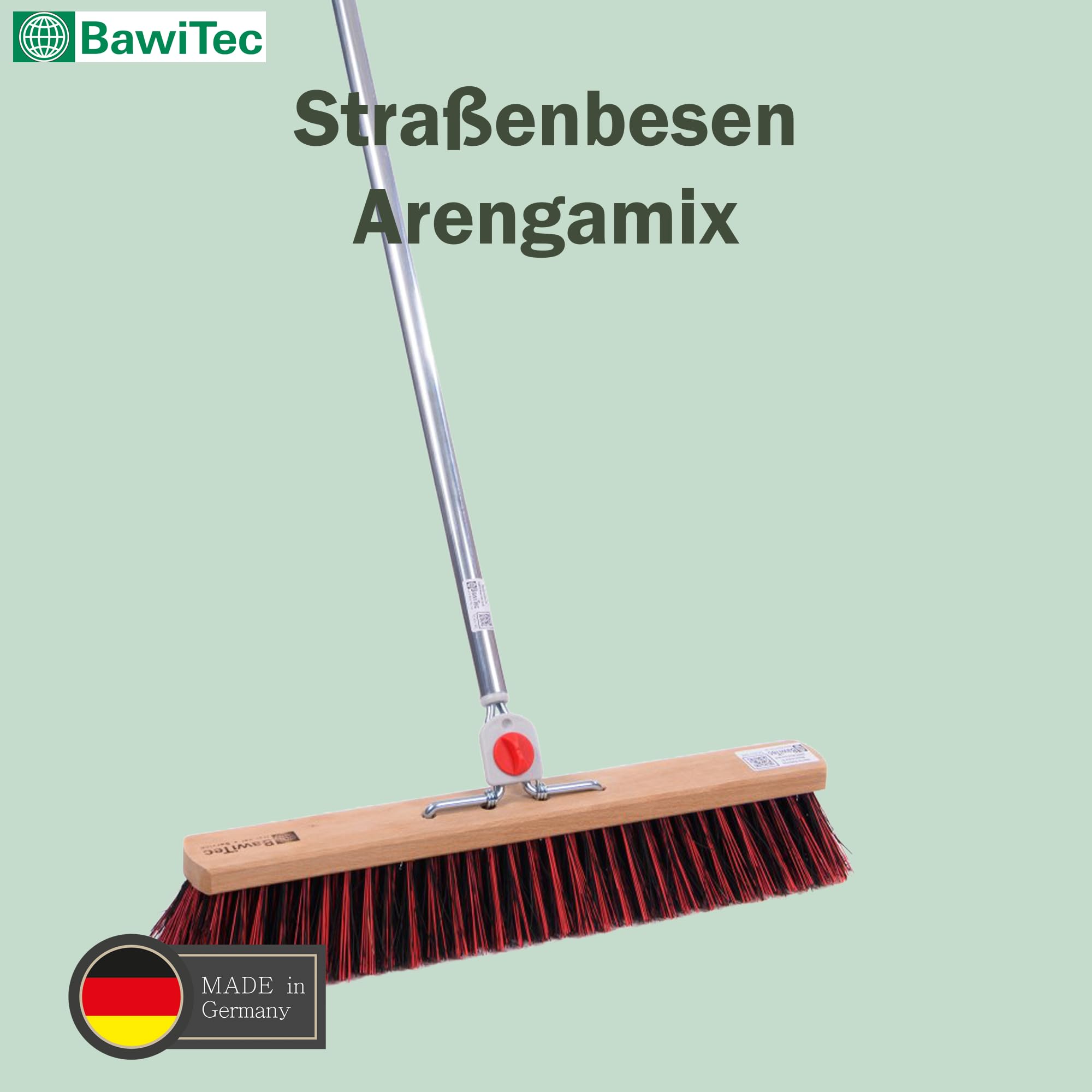 Profi Besen ArengaMix 40cm mit 4-Loch-System Alustiel Stiel Straßenbesen