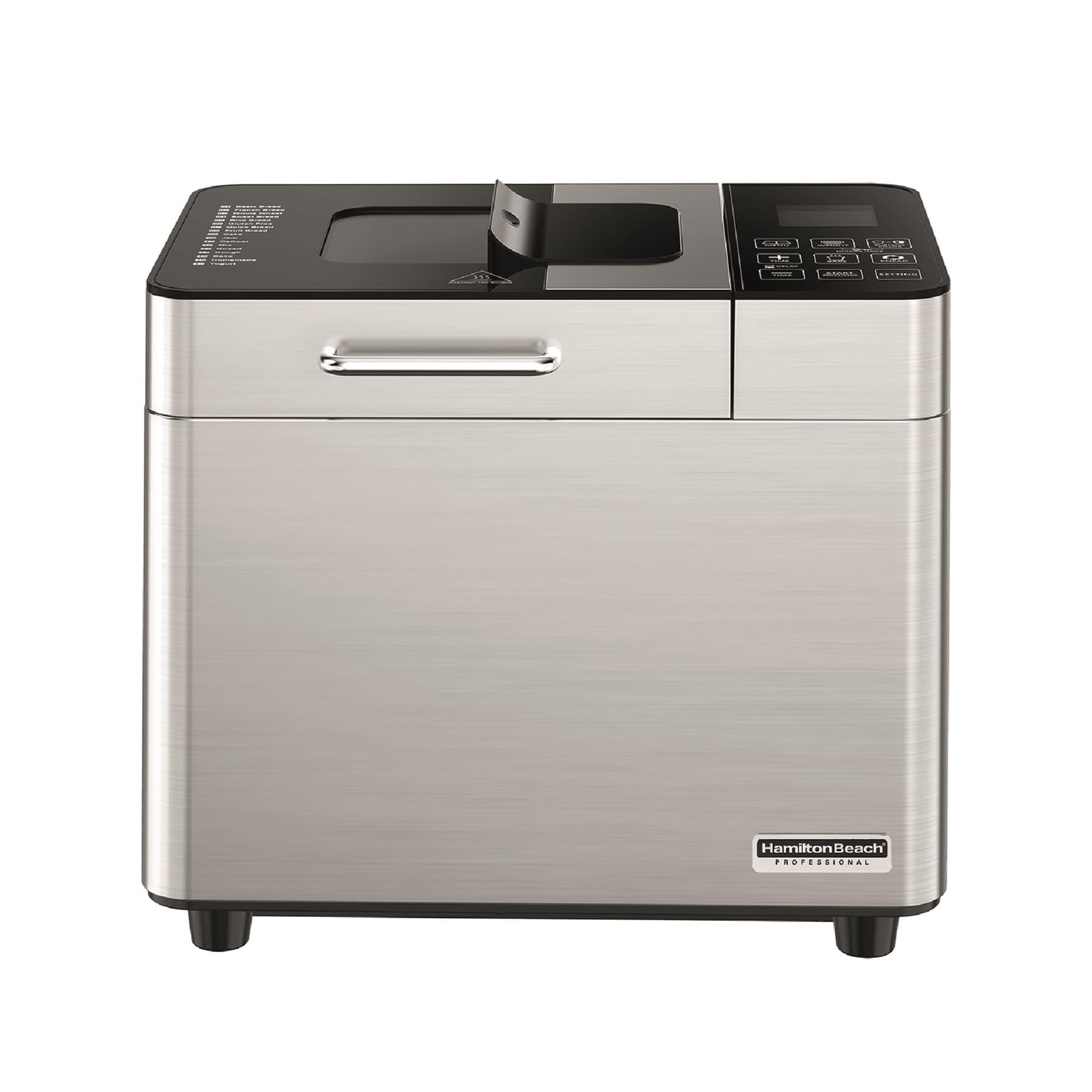 Hamilton Beach ArtisanPro Professional Bread maker, 3 Loaf Sizes,18 pre-programmed cycles for Bread, Dough, Jam, Cakes, Yoghurt, Ice-cream*, Customisable Crust Control, Stainless Steel - HB8303BMP