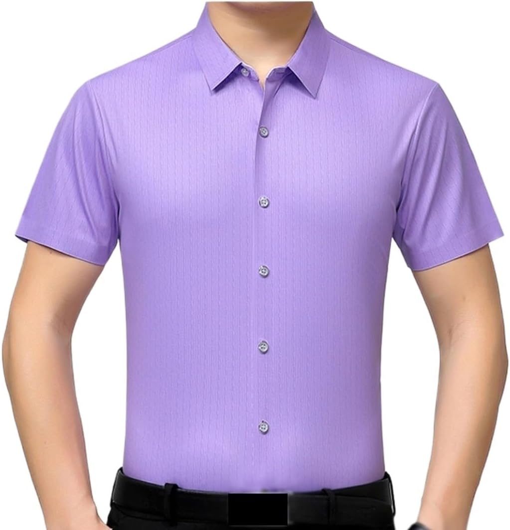 Seamless Men's Short-Sleeved Shirt is Not Easy to Wrinkle Non-Ironing Shirt Short-Sleeved Thin