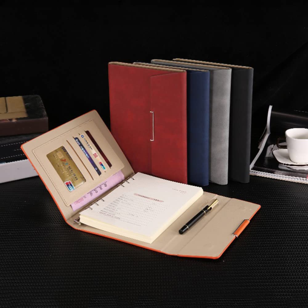 Hardcover A5 Leder Spiralblock Planer Organizer 6 Ringbuch Büromaterial Business Notizblock Notizbuch,Blau,1St