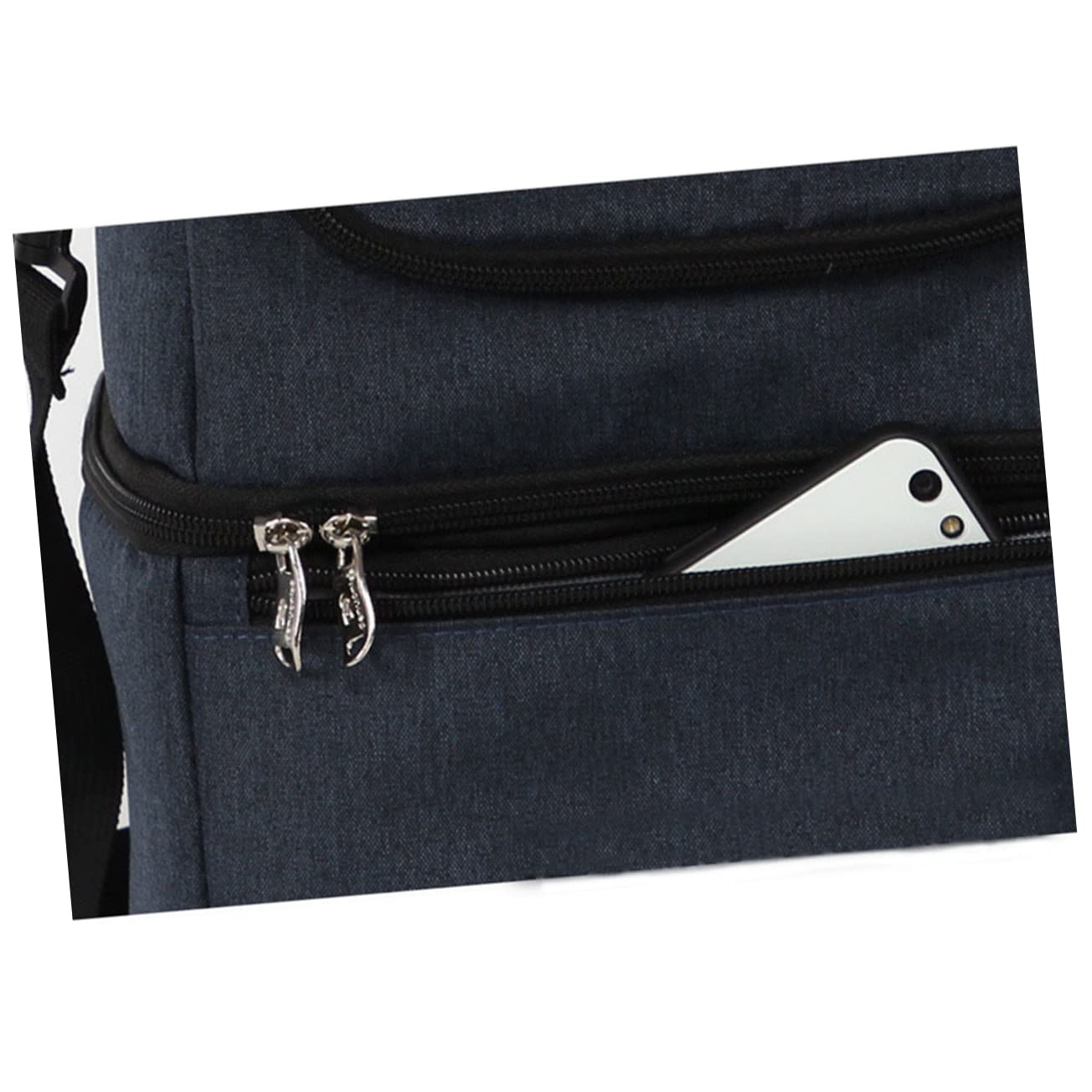 Garneck Borsa Termica Pranzo Doppio Oxford Blu Tracolla | Cerniere Robuste, Cuciture Rinforzate nei Punti di Stress, Design per Picnic e Campeggio
