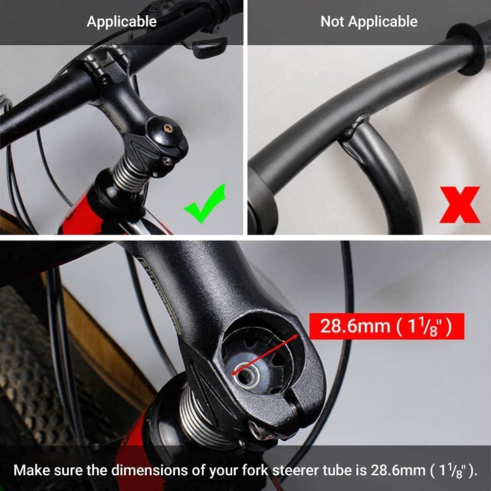 CYSKY Bike Stem Riser Extender, instelbare 180 mm/210 mm fietsvork, fietsstuur, raiser aluminiumlegering, Head Up adapter, geschikt voor mountainbike, racefiets, MTB, BMX, Fixie (210 mm