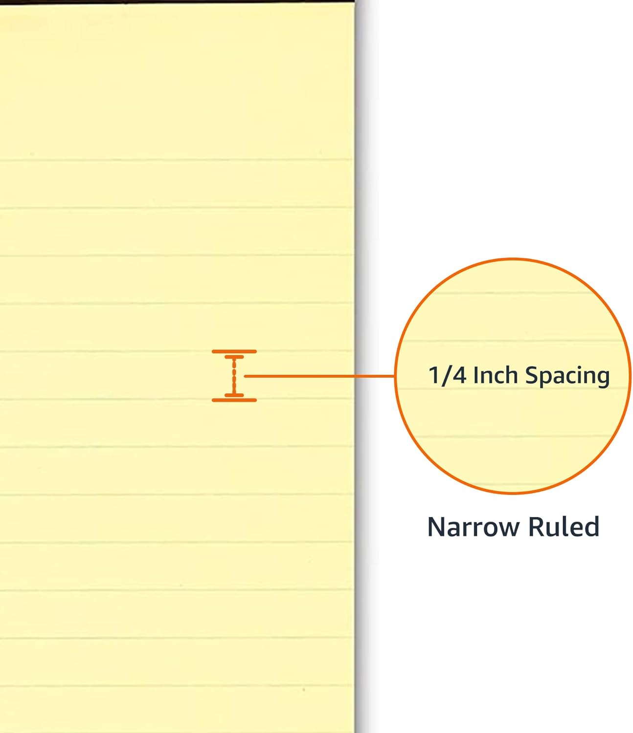 Amazon Basics 50-Sheet Narrow Ruled Lined Writing Note Pad, 5" x 8", 12-Pack, Canary, Perforated - Image 3