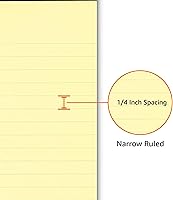 Vista 3 de Yaxa Basics Bloc de notas de escritura con rayas angostas de 50 hojas, 5 x 8 pulgadas, paquete de 12, canario