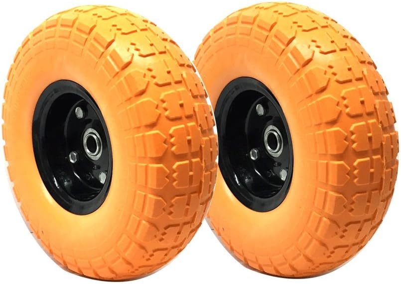 UI PRO TOOLS 2 New 10" PU Foam Tires - Flat Free Wheels with 5/8" Center - Hand Truck/All Purpose Utility Tire on Wheel