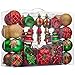 Teresa's Collections 108ct Country Road Shatterproof Christmas Ball Ornaments Decoration Red Green Gold,2.76Inch-6.89Inch,Themed Tree Skirt(Not Included)