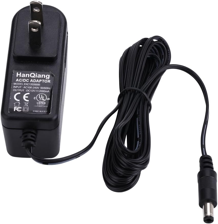 DC 12V 1A Power Supply,AC 100-240V to DC 12V 24W Power Adaptor,Switching Power Supply with 5.5x2.5mm DC Barrel for LED Strip Lights,Security Camera,Link,Printer,Scanner,Router,Monitor,Black