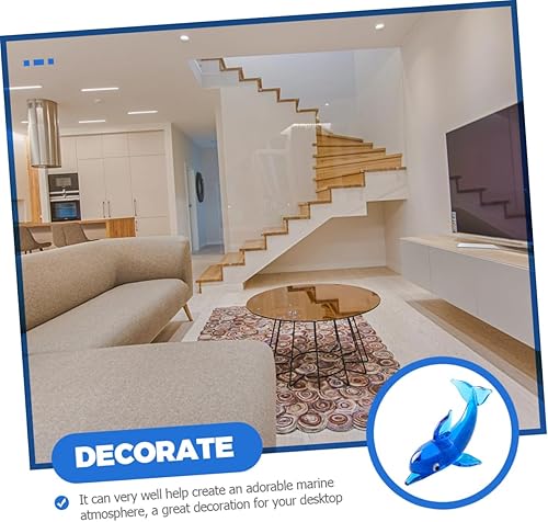 Vista 8 de Gadpiparty Adorno de pequeño delfín para decoración de escritorio, mini delfín al aire libre, decoración del hogar, juguete, delfín, figuras