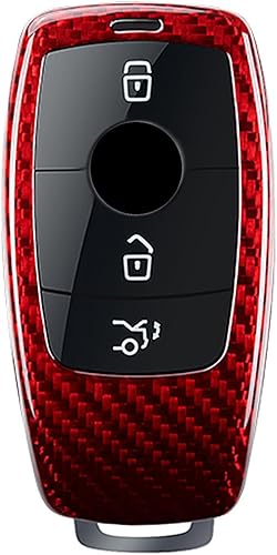 M.JVisun Funda para llavero de fibra de carbono genuina para Mercedes-Benz 2019-2022 Clase C Clase G Clase 2017-2022 Clase E 2018-2021 S Class Smart