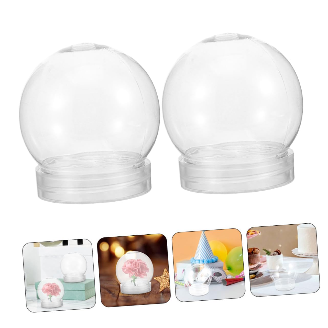 MAGICLULU 30 Piezas Globo de de plástico Transparente. de Nieve casera frascos de Bolas de Nieve con Tapas Globos de vacios Manualidades para Hacer Globos de la Mascota