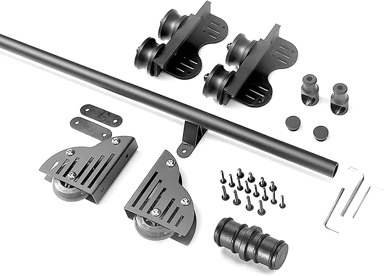 Rolling Ladder Hardware Kit, Library Sliding Roller Ladder Hardware Kit Track/Rail(No Ladder), Round Tube Mobile Ladder Track with Floor Roller Wheels (Size : 20ft/600cm Track kit)