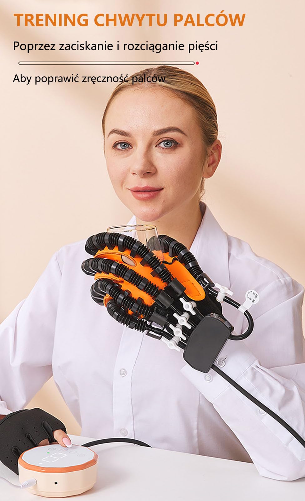 Robotyczne rękawice do rehabilitacji dłoni Elektryczne urządzenie do treningu palców po udarze rekonwalescencja po udarze porażenie połowicze artretyzm Bioniczna poprawa funkcji dłoni L XXL