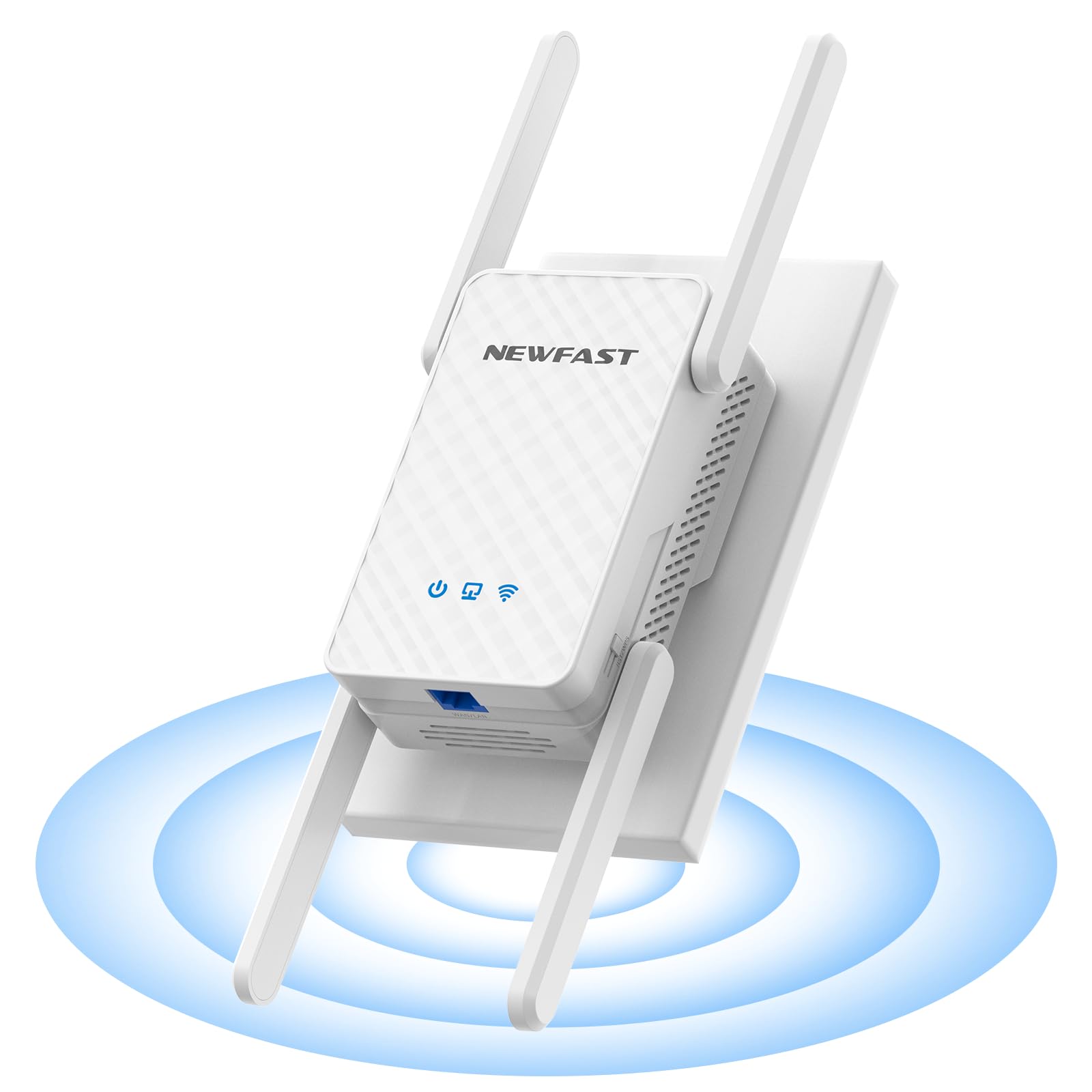 NEWFAST Repetidor WiFi 3000Mbps Amplificador Señal WiFi AX3000 Repetidor WiFi6 5.8/2.4GHz, Puerto Gigabit, 4 Antenas, WPA3, IEEE802.11ax/AC/b/g/n