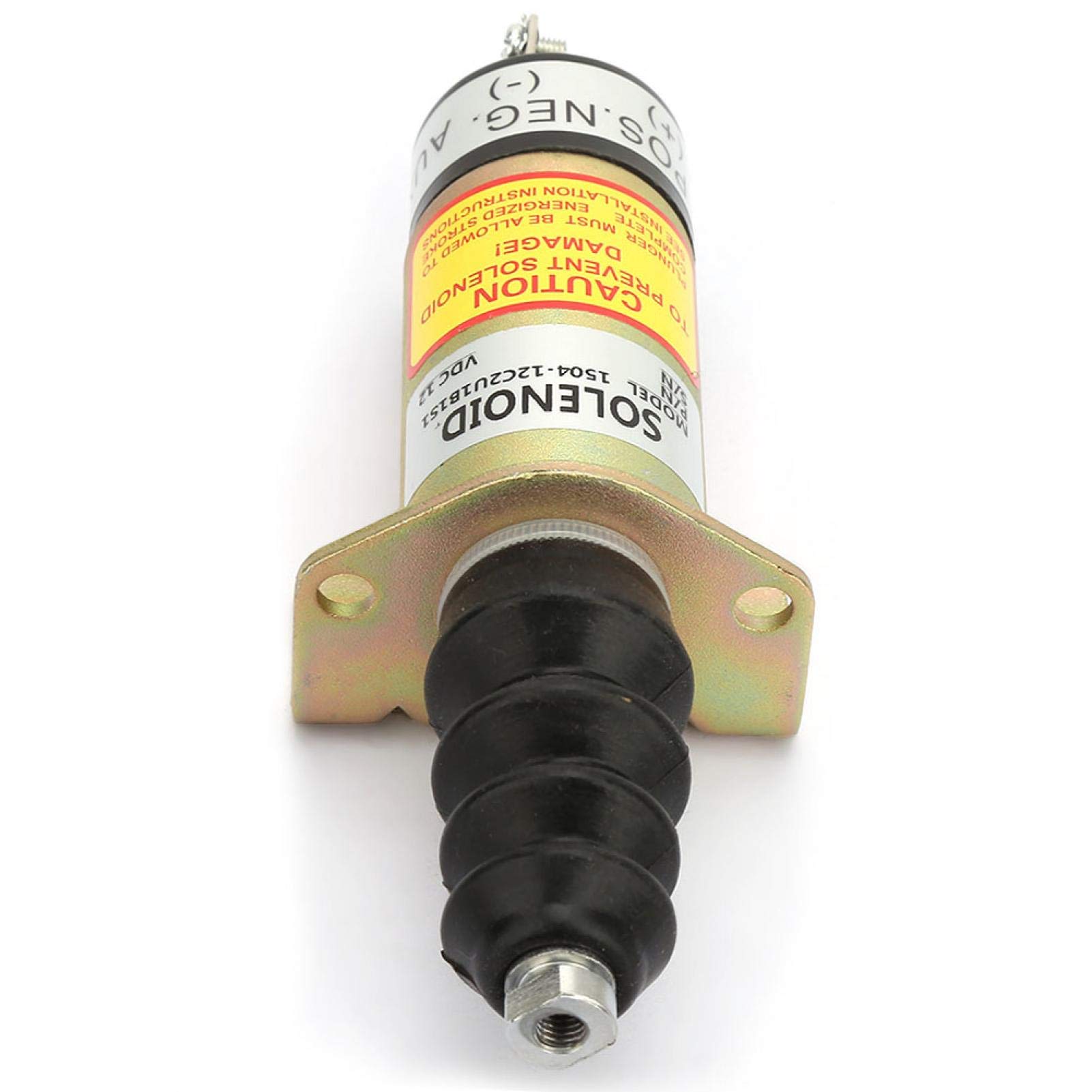 Solenoide de apagado de 12 V, carcasa de acero, solenoide de parada del motor, vida útil duradera y prolongada, excelente fabricación, rendimiento estable