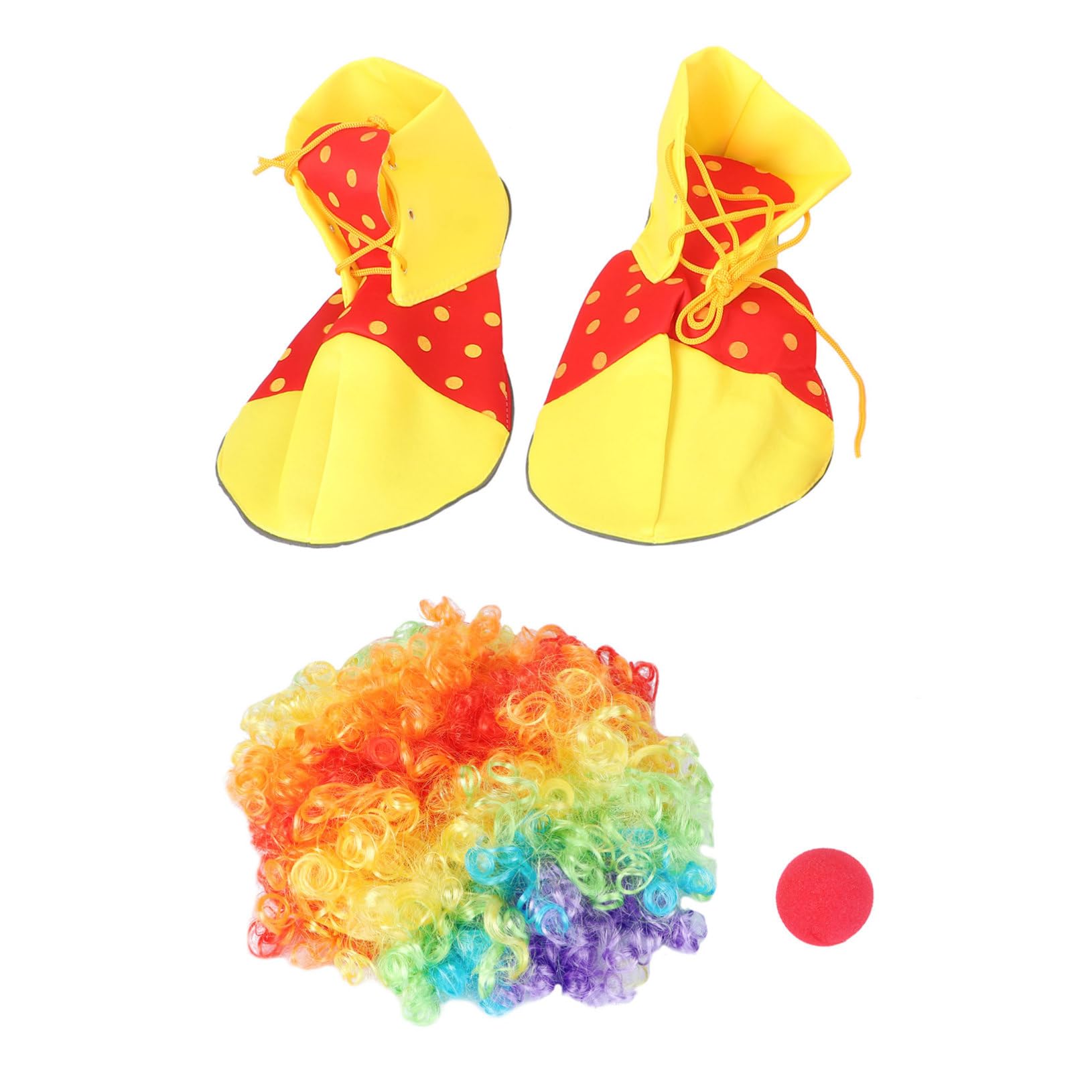 COSMEVIVI Clown Wig Nose Shoes Adult Clown Costumes Party Props Halloween Accessories Random Color