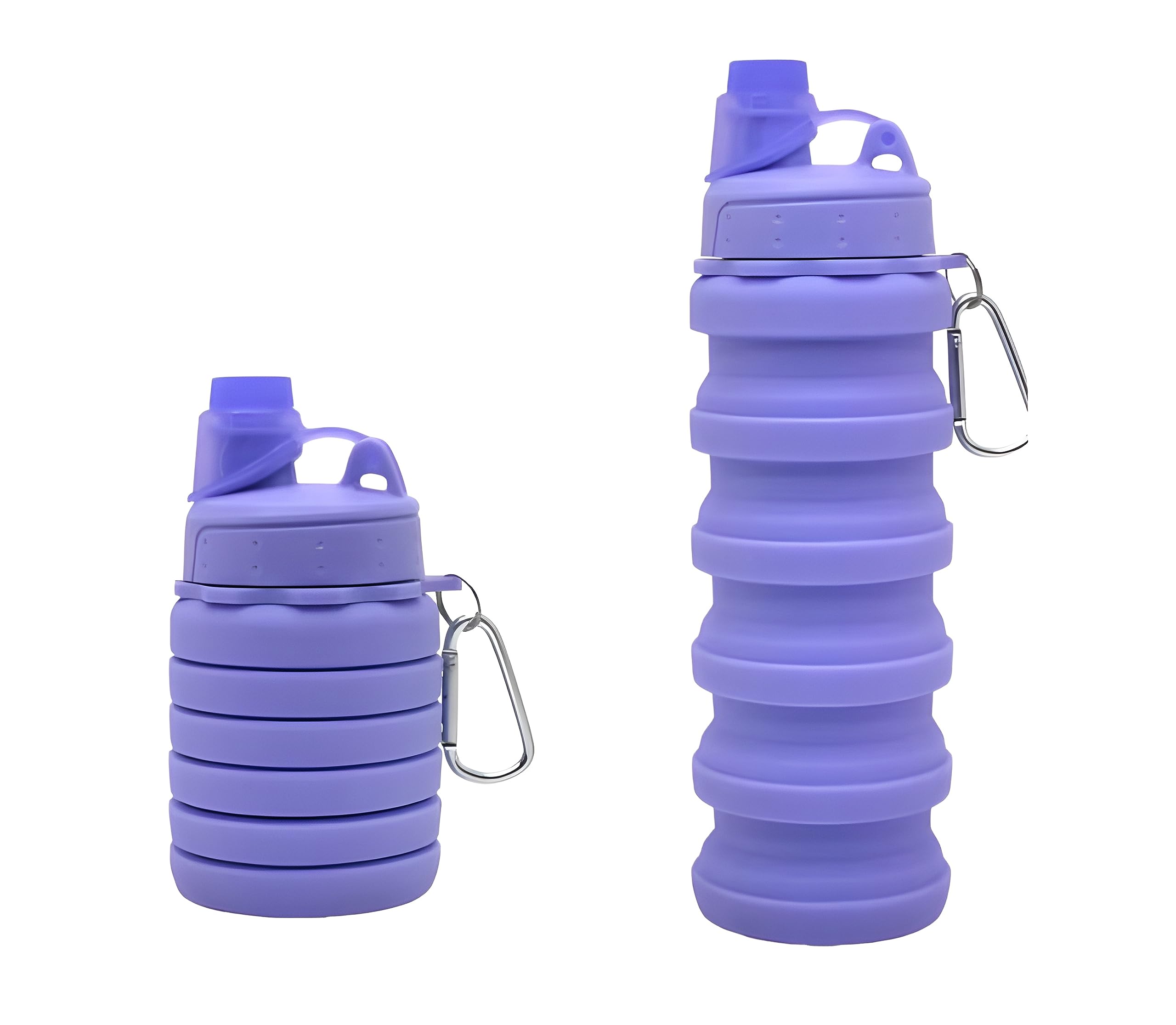 Infinity heights,Collapsible Sports Water Bottle,Foldable BPA free Silicon Water Bottle for Hiking, Travelling,Cycling, Yoga and for School kids[Purple,500ml]