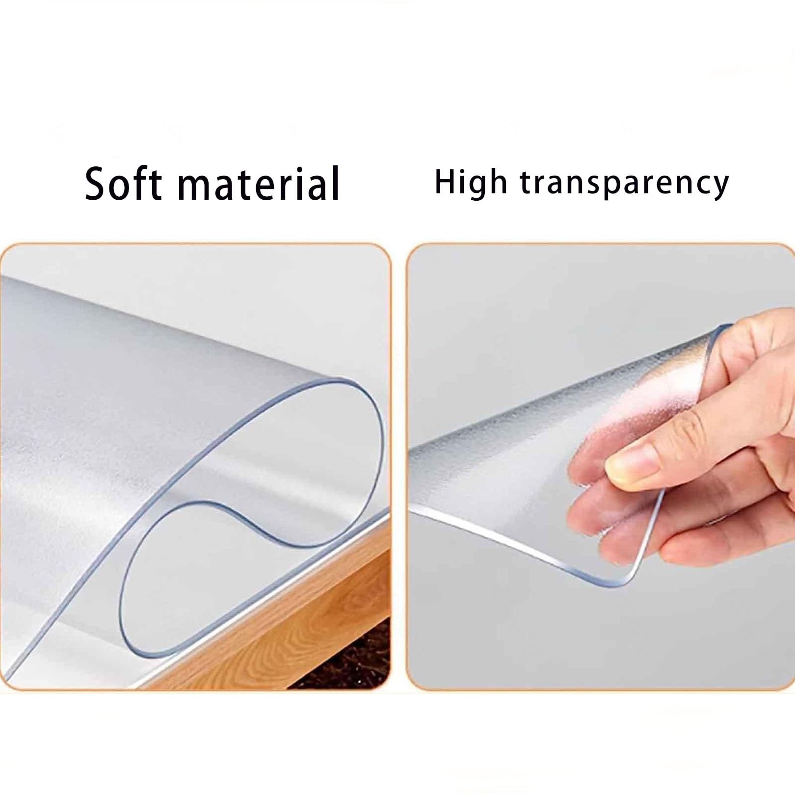Estera de protección de Suelo de PVC Antideslizante Transparente, Protector de Suelo Duro Resistente, Estera for Silla for el hogar, Oficina, Estudio, Suelos de Madera (Size : 140X200cm)