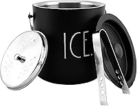 Vista 12 de Rae Dunn Cubo de Hielo con Pala - Cubo de Acero Inoxidable con Asa, Tapa y Pala para Hielo - Contenedor de Almacenamiento de 4 Cuartos para Cubitos