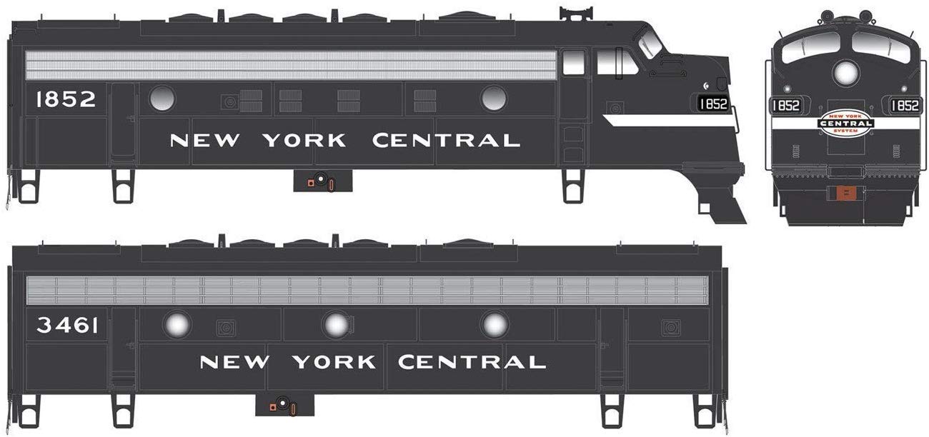 Scala H0 - Diesellokset F7A + B New York Central Digitale con Suono