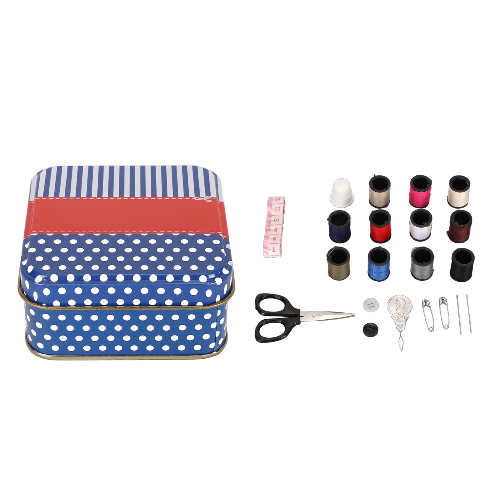 21PCS Sewing Kit for Adults, Portable Travel Home Small Magnetic Sewing Box, Mini Sewing Kits Storage-Box, Mini Hand Sewing Box Beginners Sewing Kit Travel Sewing Kit for Emergency Repairs