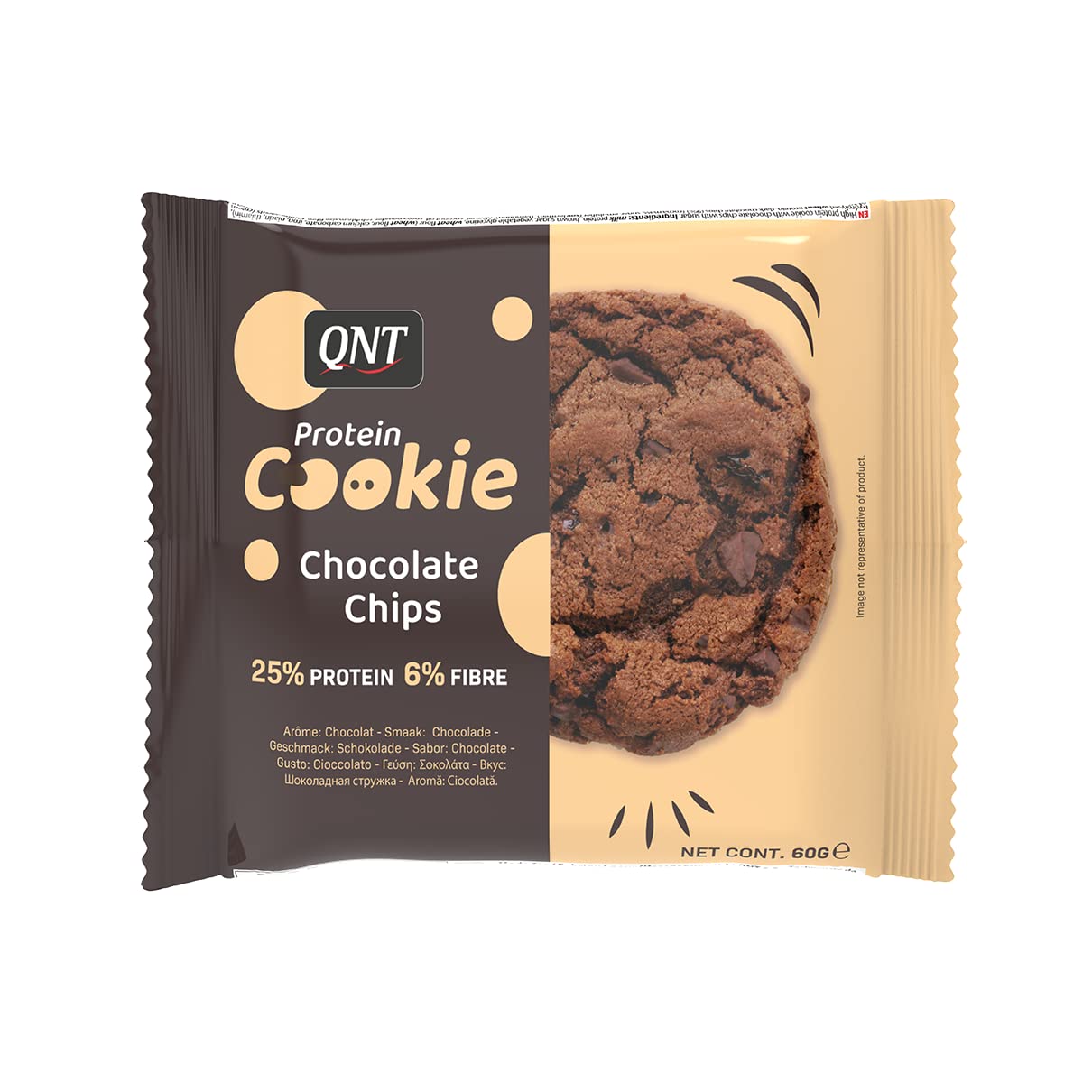 QNT Protein Cookie (12x60g) Cioccolato con gocce - Alimenti funzionali - Snack proteici