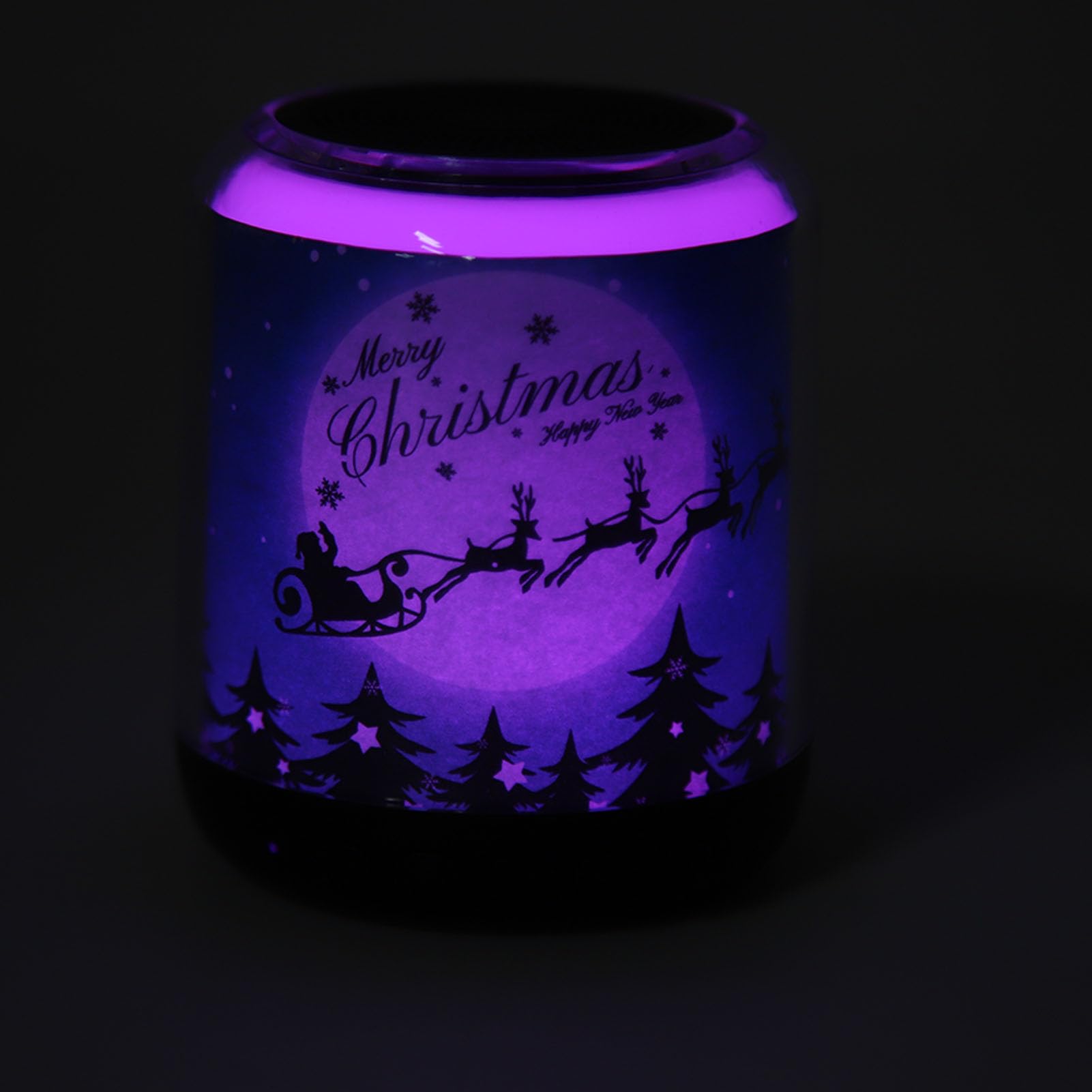 Cuifati Enceinte Bluetooth avec Veilleuse, Lampe de Chevet RVB (noël Bleu)