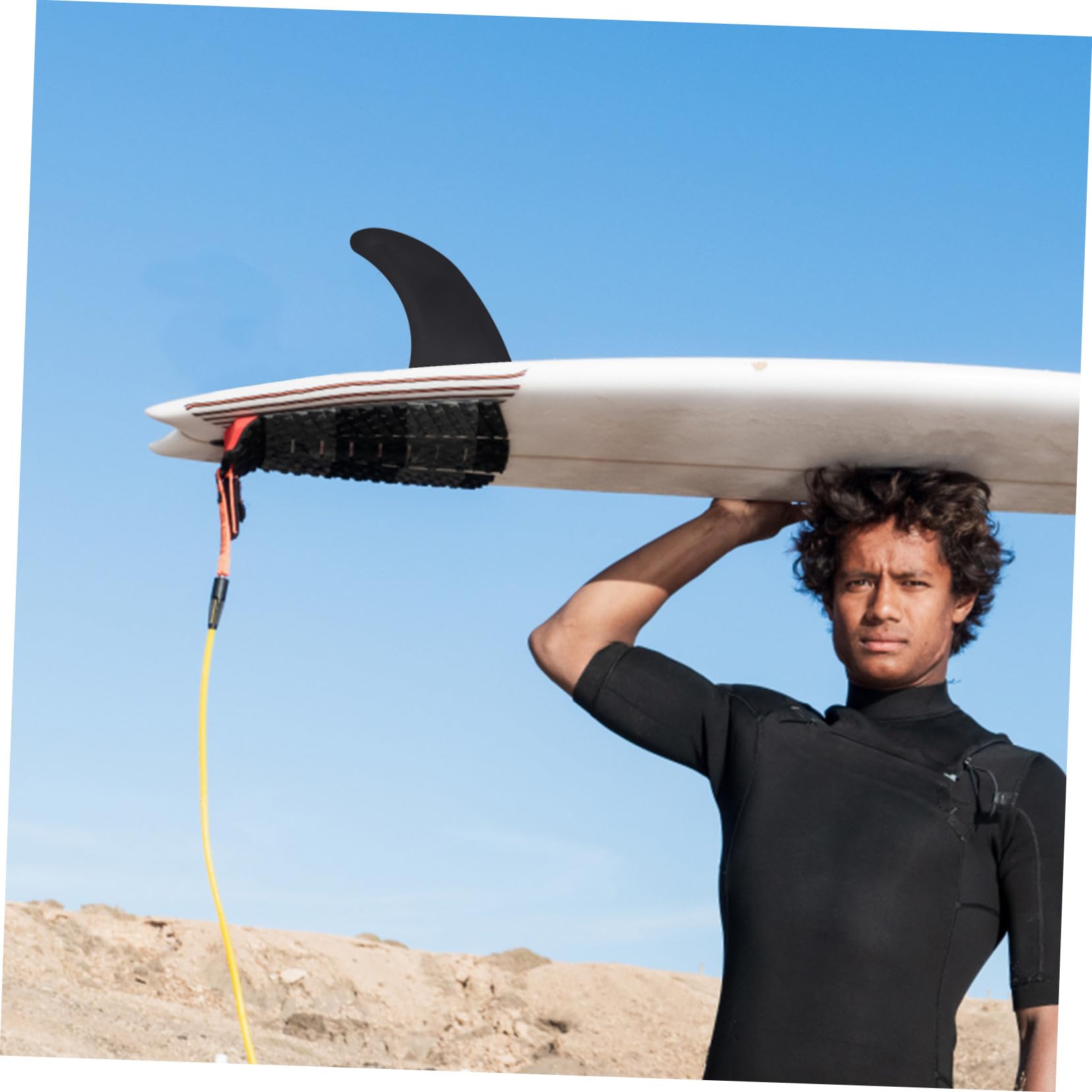 Aileron de Planche de Surf Amovible en PVC Noir 3 Pcs, Aileron de Suivi pour Kayak et Canoë, pour Fête Estivale et Sports de Surf