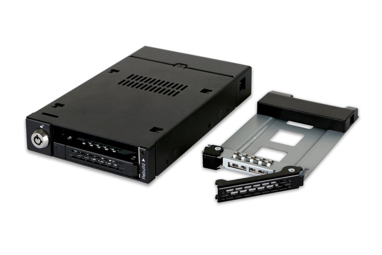 ICY DOCK ToughArmor MB992SKR-B Rack móvil, Robusto gabinete de Rack metálico para 2 x SSD o 2.5" SATA HDD en 1 bahía de 3.5 con Sistema Raid Integrado, Raid 0/1 / Big/JBOD