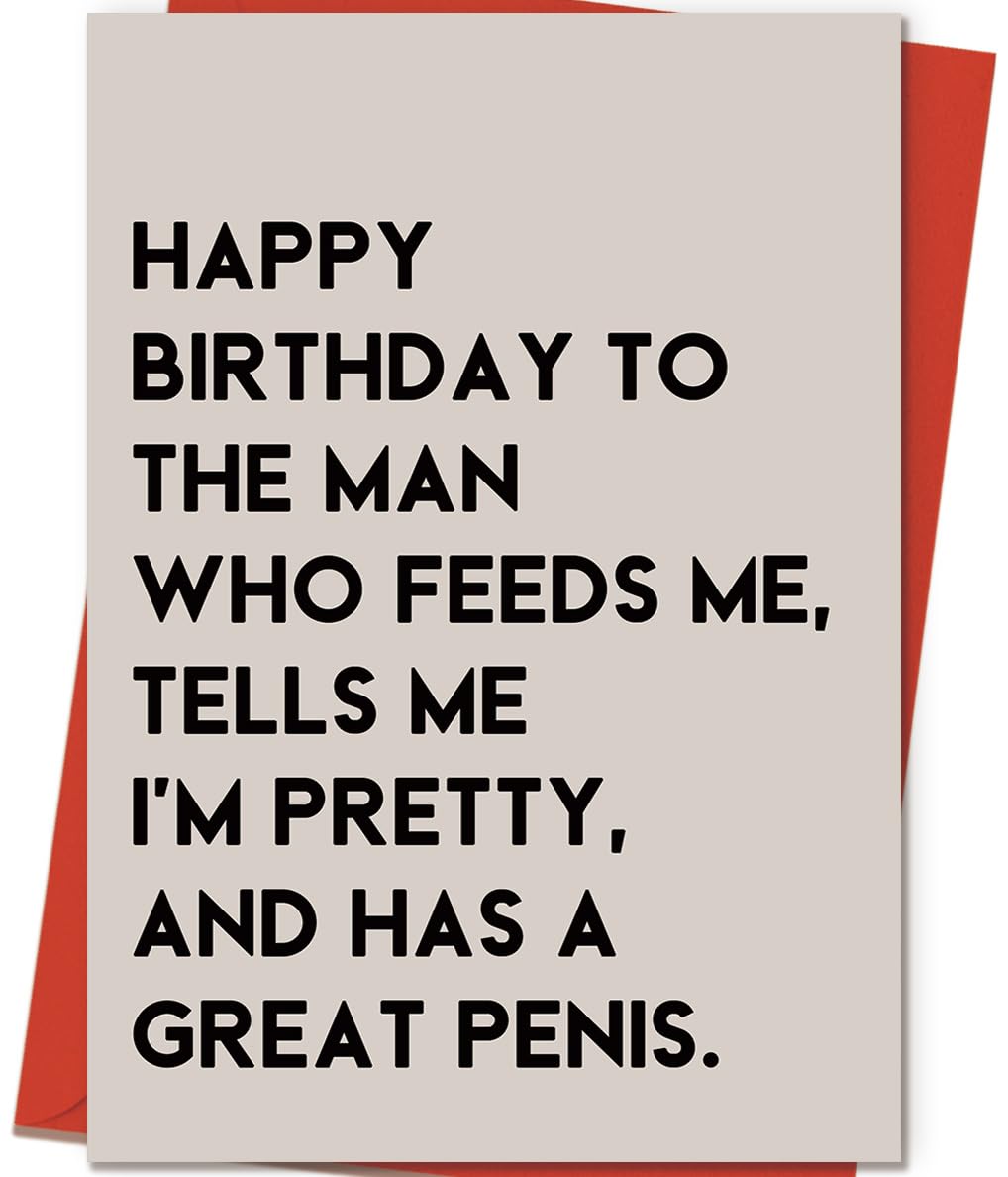 ICOOLYI Funny Birthday Card Gift for Men Husband Boyfriend Him,Cheeky and Romantic Bday Card