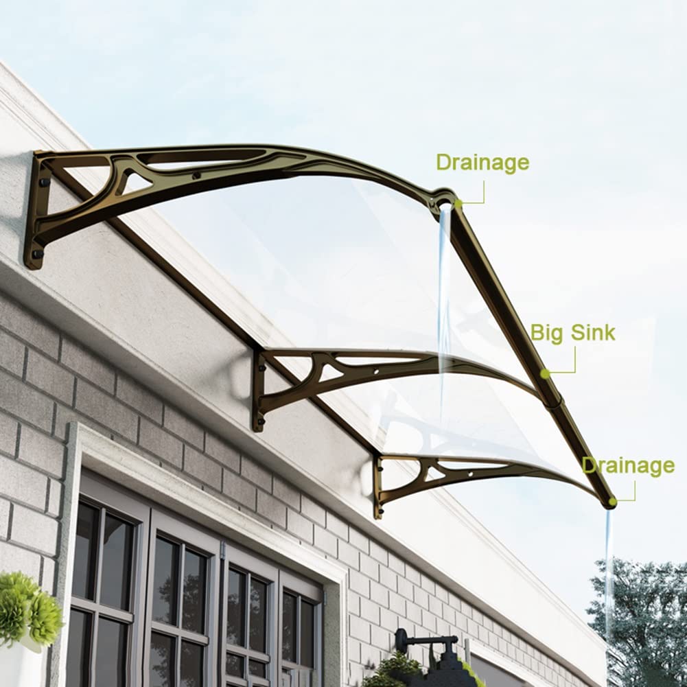 Marquise De Porte Extérieure En Polycarbonate - Auvent Translucide 3,5 Mm - Protection Soleil & Pluie