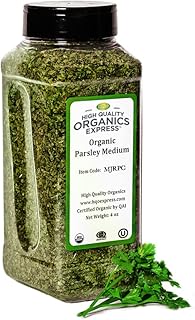 HQOExpress | Organic Parsley Flakes | Leaf | 4 oz. Chef Jar | Certified USDA