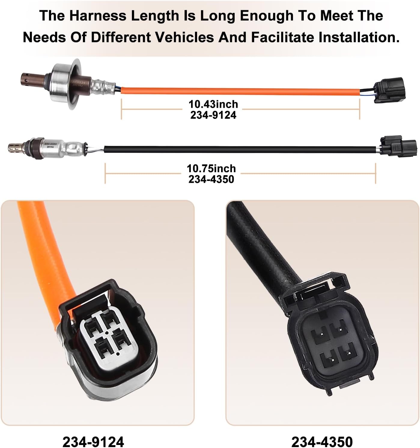 Oxygen Sensor Upstream Downstream O2 Sensor Fits for Honda Civic 1.8L L4 2007-2011 - O2 Sensors Replace 234-9124 234-4350 Set of 2